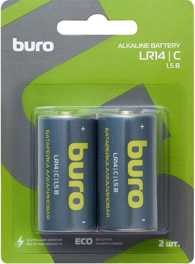 Батарея Buro Alkaline LR14 C 7500mAh (2шт) блистер