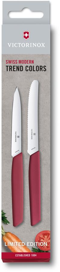 Набор ножей кухон. Victorinox Swiss Modern (6.9096.2L4) компл.:2предм. бордовый карт.коробка