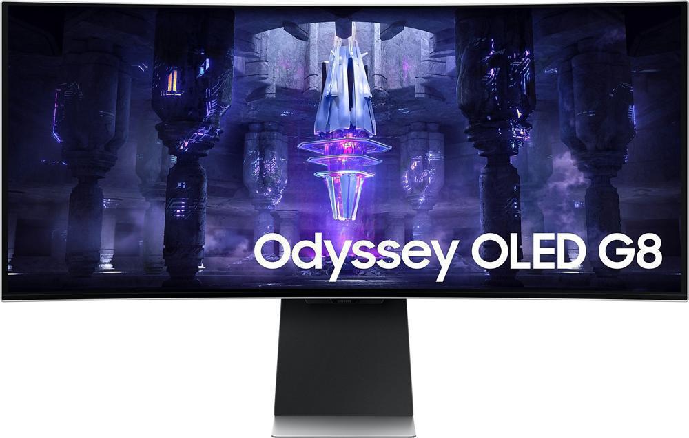 Монитор Samsung 34" Odyssey OLED G8 S34BG850SI серебристый OLED LED 21:9 M/M полуматовая HAS 250cd 178гр/178гр 3440x1440 175Hz FreeSync Premium Ultra WQHD USB 7.5кг