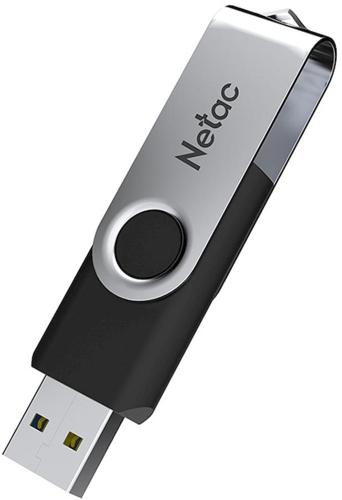 Флеш Диск Netac 128GB U505 NT03U505N-128G-20BK USB2.0 черный/серебристый