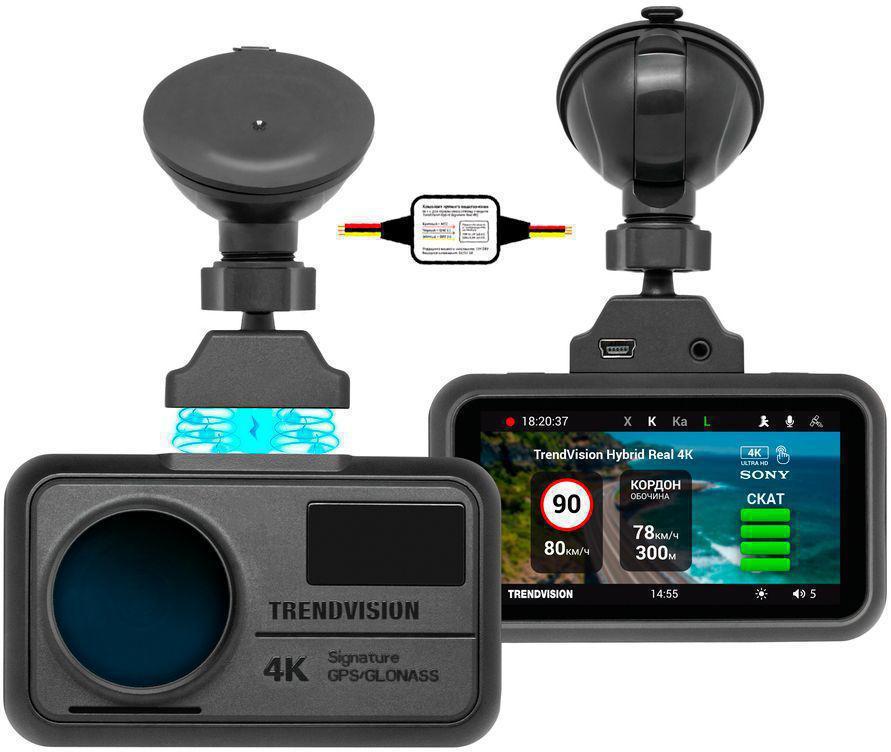 Видеорегистратор с радар-детектором TrendVision Hybrid Signature Real 4K Max GPS ГЛОНАСС черный