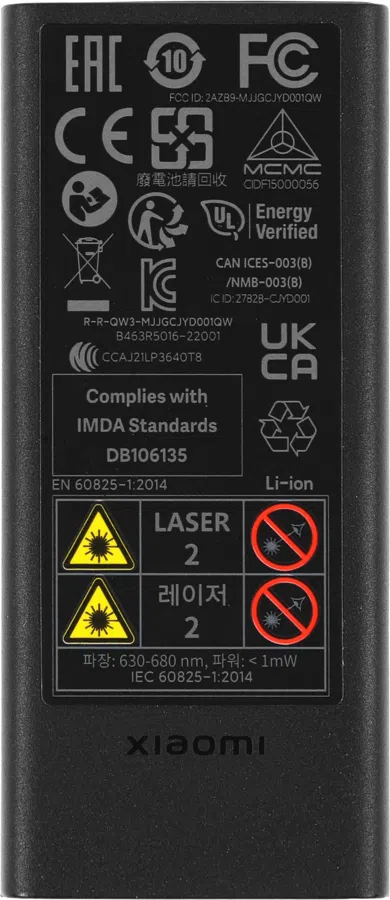 Лазерный дальномер Xiaomi BHR5596GL 2кл.лаз. 680нм цв.луч. красный