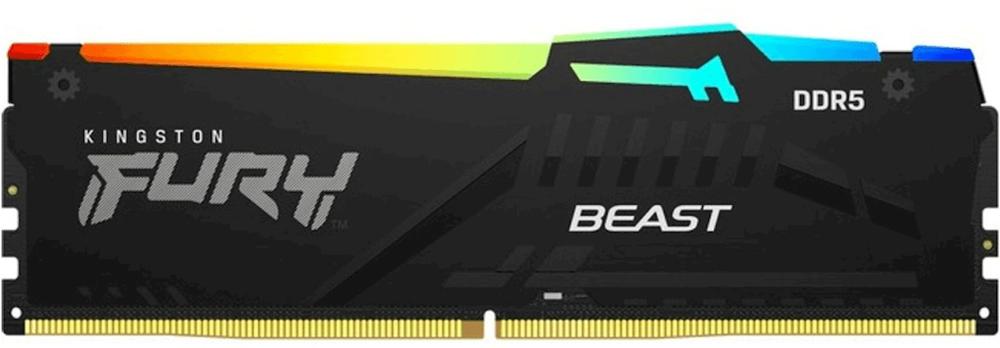 Память DDR5 16Gb 4800MHz Kingston KF548C38BBA-16 Fury Beast RTL Gaming PC5-38400 CL38 DIMM 288-pin 1.1В Intel single rank с радиатором Ret
