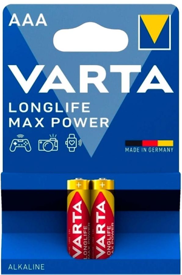 Батарея Varta LongLife Max Power LR03 Alkaline AAA (2шт) блистер