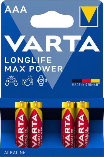 Батарея Varta LongLife Max Power LR03 Alkaline AAA (4шт) блистер