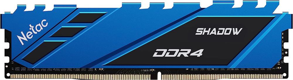 Память DDR4 8GB 3200MHz Netac NTSDD4P32SP-08B Shadow RTL Gaming PC4-25600 CL16 DIMM 288-pin 1.35В с радиатором Ret