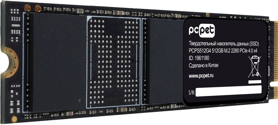 Накопитель SSD PC Pet PCIe 4.0 x4 512GB PCPS512G4 M.2 2280 OEM