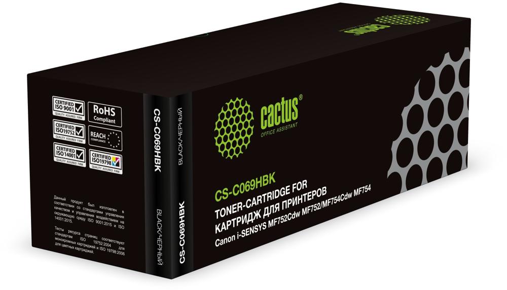 Картридж лазерный Cactus CS-C069HBK 069H черный (7600стр.) для Canon i-SENSYS MF752Cdw MF752/MF754Cdw MF754