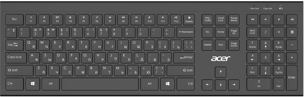 Клавиатура Acer OKR300 черный USB беспроводная (ZL.KBDEE.014)