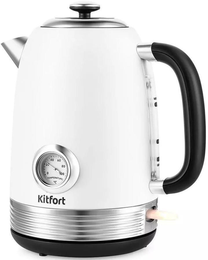 Чайник электрический Kitfort КТ-6603 1.7л. 2200Вт белый корпус: металл/пластик