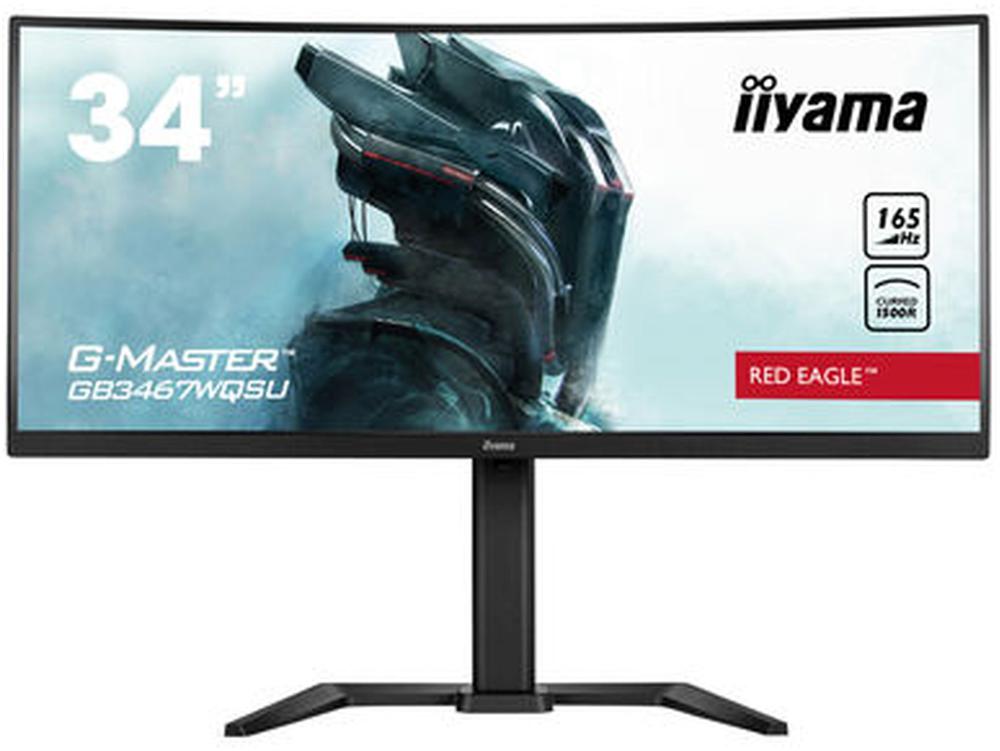 Монитор Iiyama 34" G-Master GB3467WQSU-B5 черный VA LED 0.4ms 21:9 HDMI M/M матовая HAS 550cd 178гр/178гр 3440x1440 165Hz FreeSync Premium DP USB 12.4кг