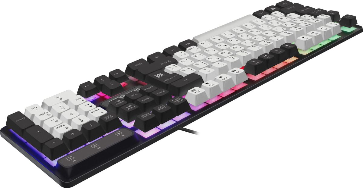 Клавиатура Defender GK-077 белый/черный USB for gamer LED (45078) кабель 1.5м