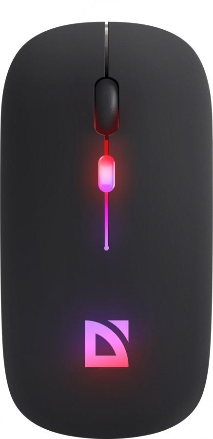 Мышь Defender Touch MM-997 черный оптическая 1600dpi silent беспров. BT/Radio USB для ноутбука 2but (52997)