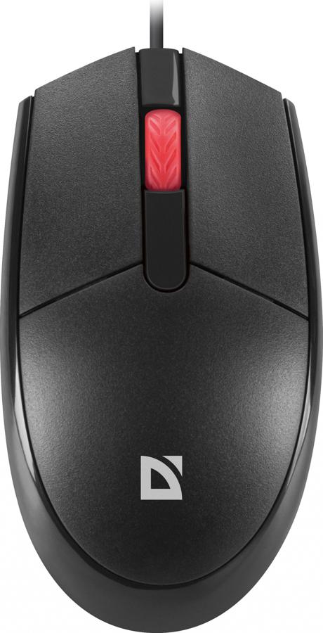 Мышь Defender Delta MM-523 черный оптическая 1000dpi USB для ноутбука 2but (52523)