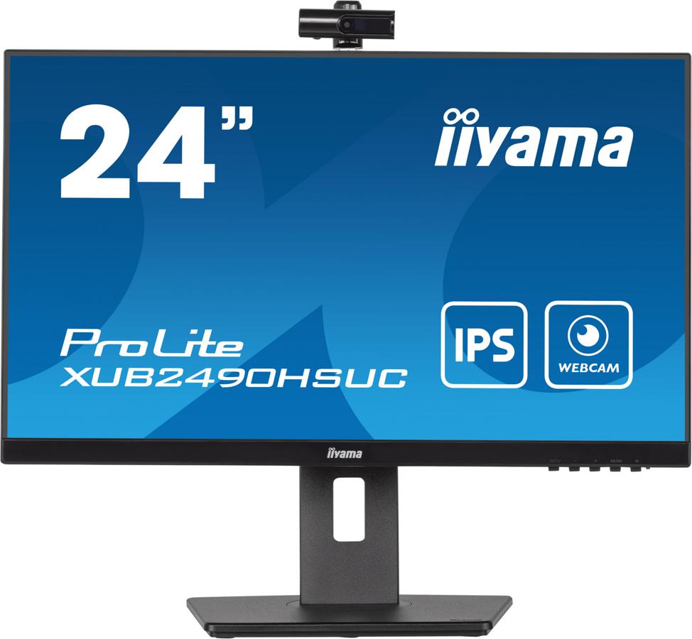 Монитор Iiyama 23.8" ProLite XUB2490HSUC-B5 черный IPS LED 16:9 HDMI M/M Cam матовая HAS Piv 250cd 178гр/178гр 1920x1080 60Hz VGA DP FHD USB 4.9кг