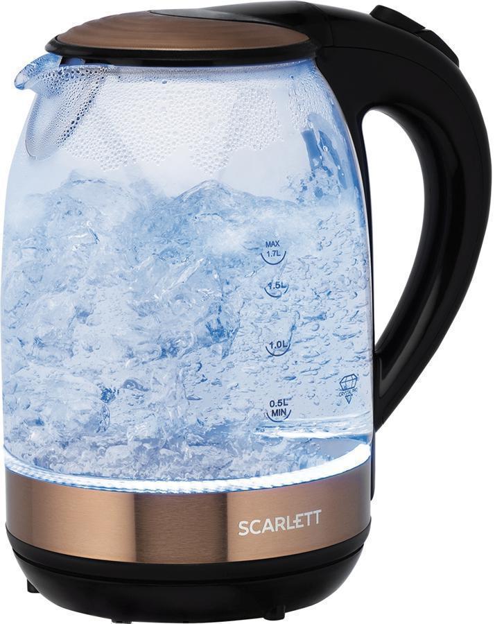 Чайник электрический Scarlett SC-EK27G81 1.7л. 2200Вт бронзовый/черный корпус: стекло/пластик