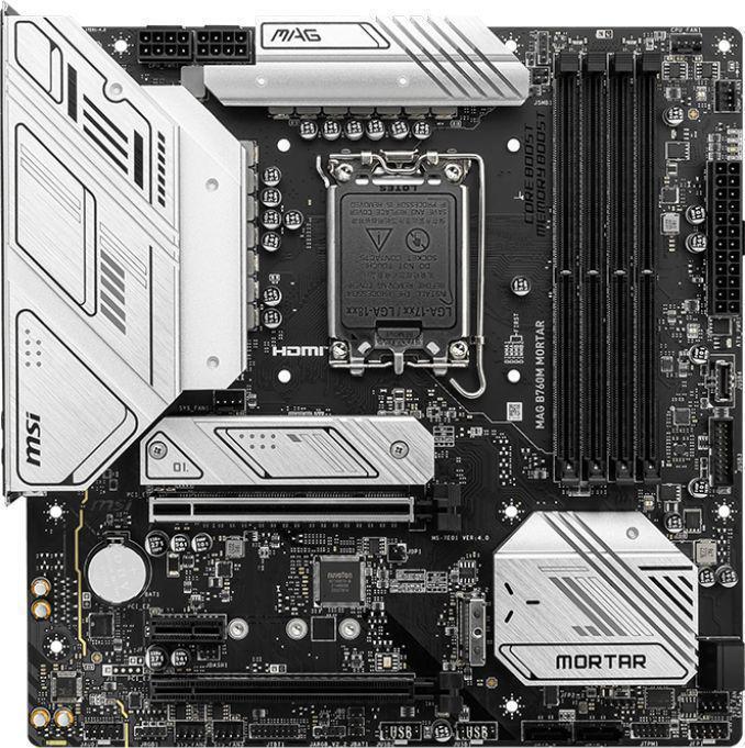 Материнская плата MSI MAG B760M MORTAR Soc-1700 Intel B760 4xDDR5 mATX AC`97 8ch(7.1) 2.5Gg+HDMI+DP