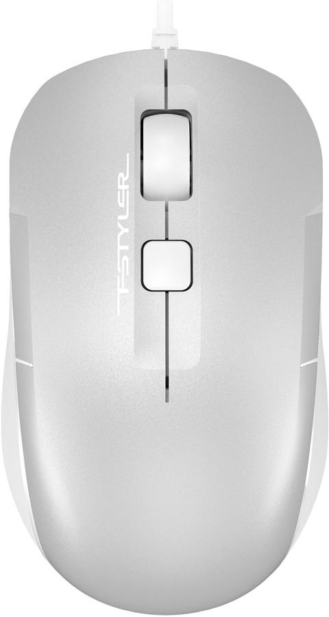 Мышь A4Tech Fstyler FM26S серебристый/белый оптическая (1600dpi) silent USB для ноутбука (4but)