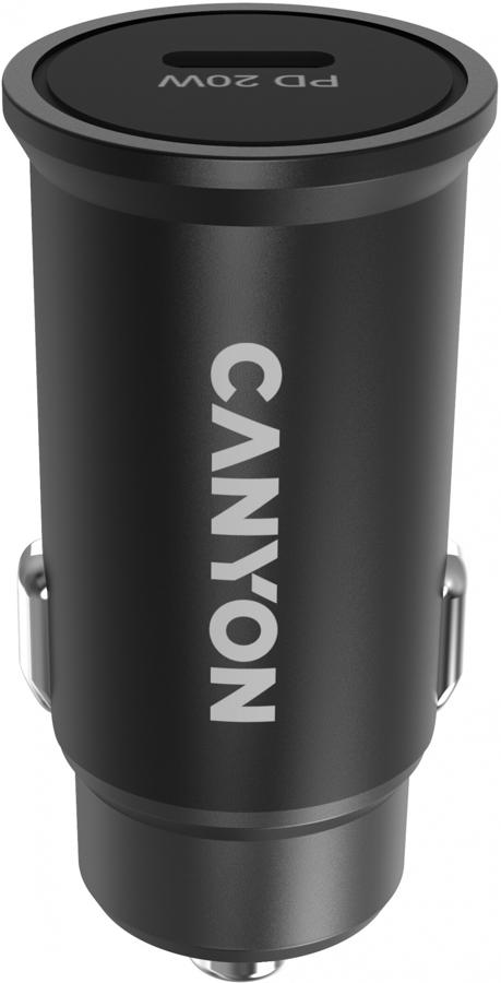 Автомобильное зар./устр. Canyon CNS-CCA20B 20W 3A (PD+QC) USB Type-C универсальное черный