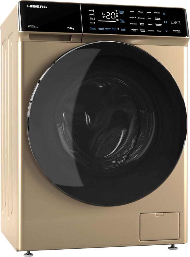 Стиральная машина Hiberg i-DDQ9-712 G класс: A+++ загр.фронтальная макс.:7кг золотистый инвертор