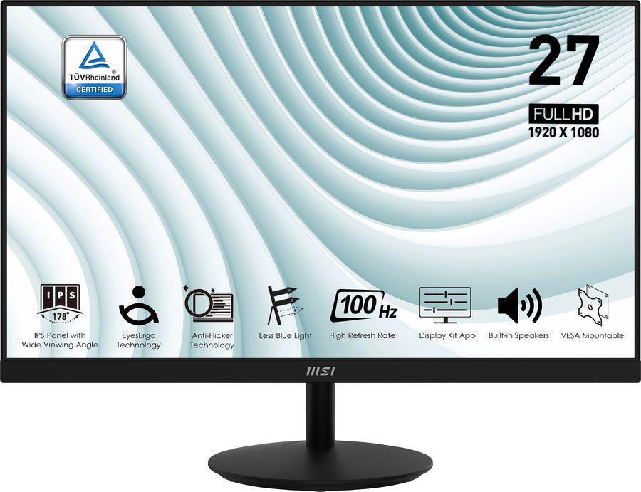 Монитор MSI 27" Pro MP271A черный IPS LED 1ms 16:9 HDMI M/M матовая 300cd 178гр/178гр 1920x1080 100Hz VGA DP FHD 3.9кг