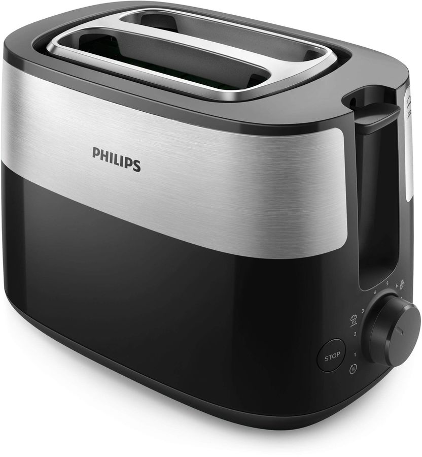 Тостер Philips HD2517/90 830Вт черный/серебристый