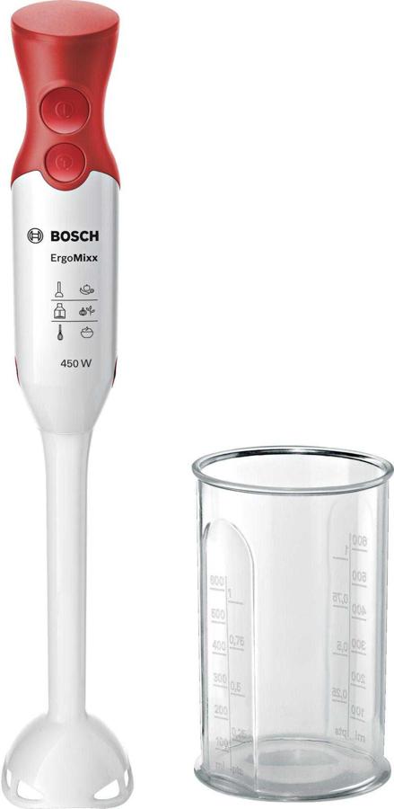 Блендер погружной Bosch MSM64010 450Вт белый/красный