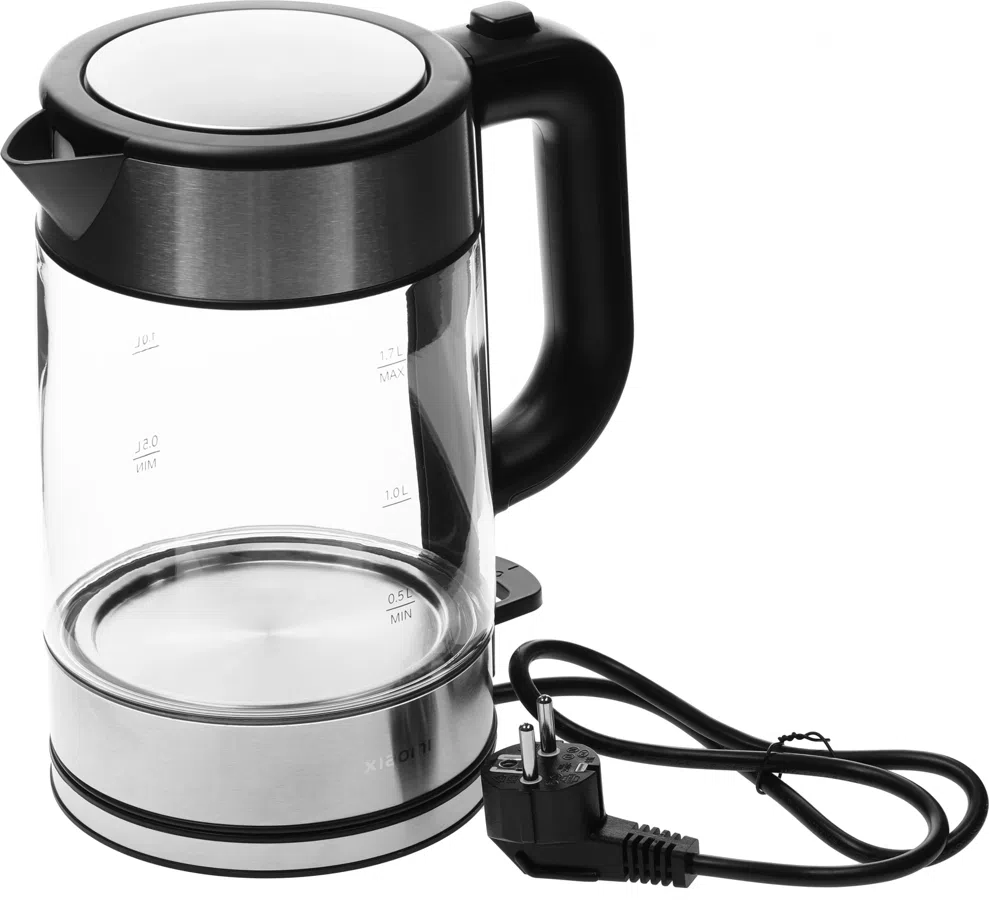 Чайник электрический Xiaomi Electric Glass Kettle RU 1.7л. 2200Вт прозрачный/черный корпус: стекло/пластик (BHR7490RU)