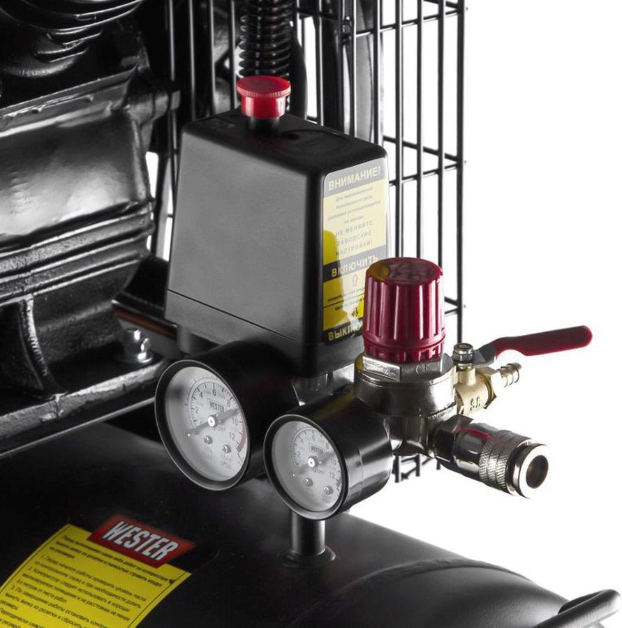 Компрессор поршневой Wester WBK2200/100PRO масляный 340л/мин 100л 2200Вт черный/красный