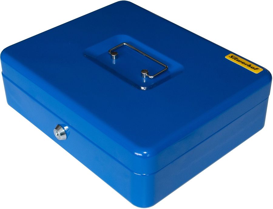 Ящик для денег Silwerhof 90x300x240 синий сталь 1.66кг