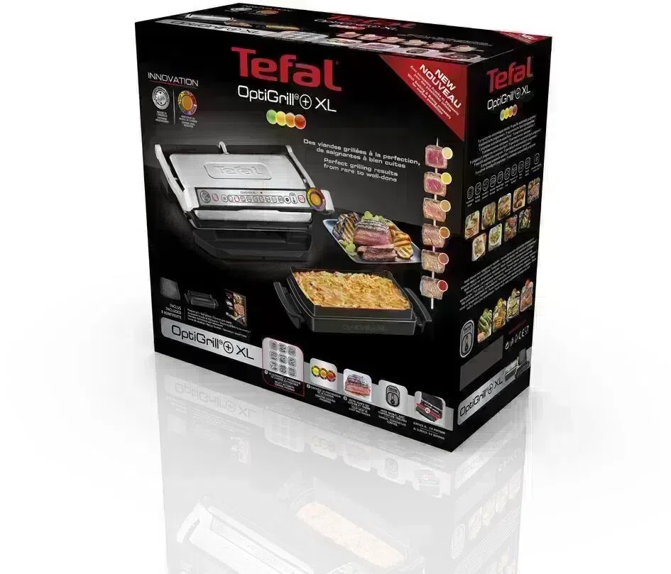 Электрогриль Tefal Optigrill GC724D12 2000Вт серебристый