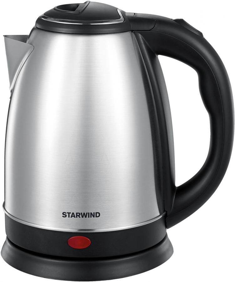 Чайник электрический Starwind SKS1771 1.8л. 1700Вт серебристый/черный корпус: металл/пластик