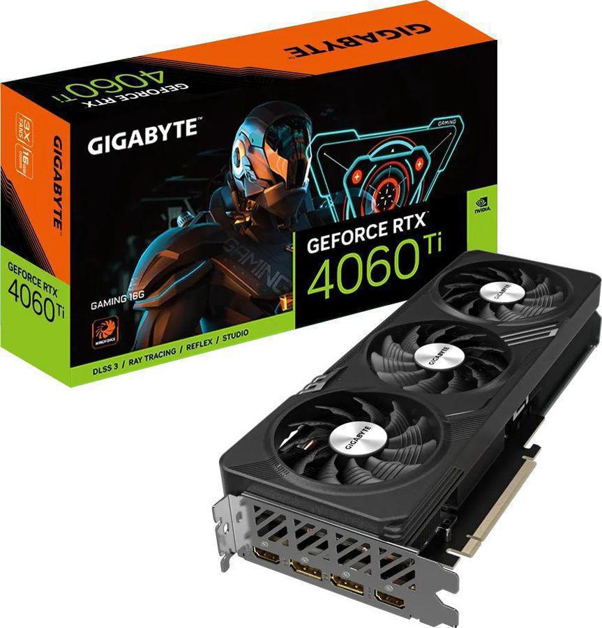 Видеокарта Gigabyte PCI-E 4.0 GV-N406TGAMING-16GD NVIDIA GeForce RTX 4060TI 16Gb 128bit GDDR6 2535/18000 HDMIx2 DPx2 HDCP Ret