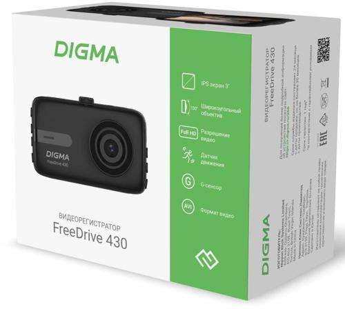 Видеорегистратор Digma FreeDrive 430 черный 2Mpix 1080x1920 1080p 120гр. GP6237