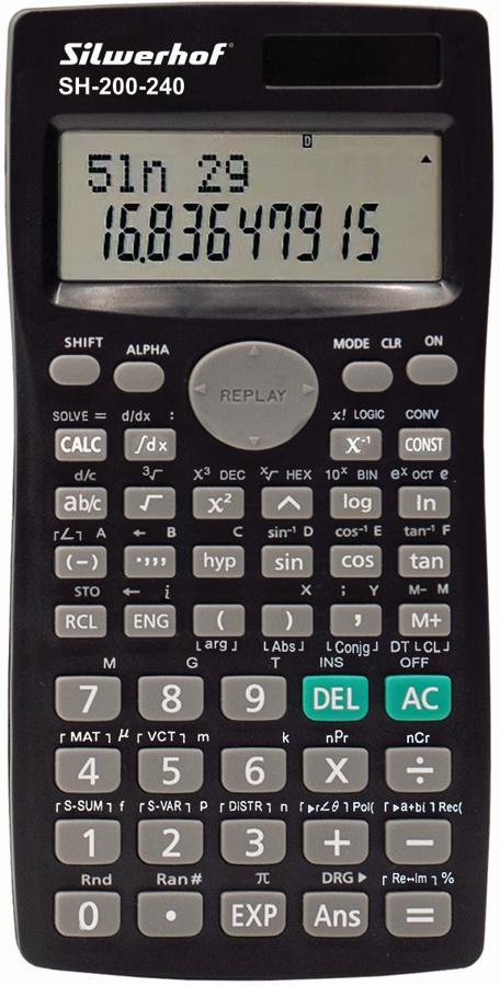 Калькулятор научный Silwerhof SH-200-240 черный 10-разр.