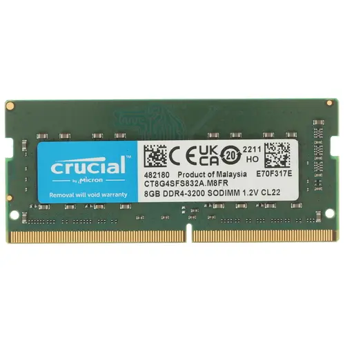 Память DDR4 8GB 3200MHz Crucial CT8G4SFS832A RTL PC4-25600 CL22 SO-DIMM 260-pin 1.2В single rank Ret