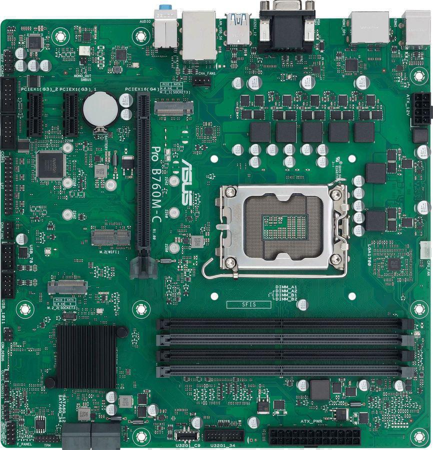 Материнская плата Asus PRO B760M-C-CSM Soc-1700 Intel B760 4xDDR5 mATX AC`97 8ch(7.1) GbLAN RAID+VGA+HDMI+DP