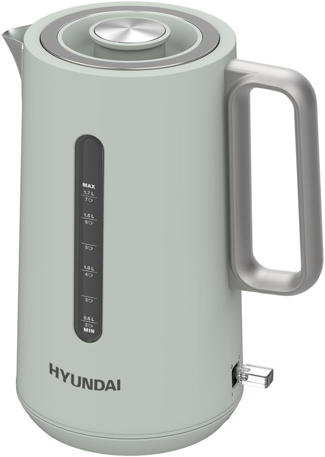 Чайник электрический Hyundai HYK-S9999 1.7л. 2200Вт светло-зеленый/серебристый корпус: металл