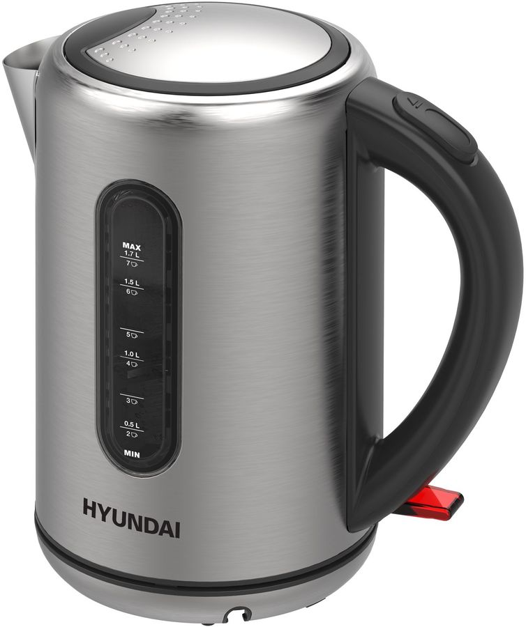 Чайник электрический Hyundai HYK-S9909 1.7л. 2200Вт серебристый матовый/черный корпус: металл