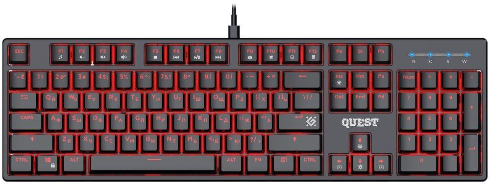 Клавиатура Defender Gk-596 механическая черный USB for gamer LED (45596) кабель 1.5м