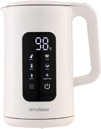 Чайник электрический Hyundai HYK-S4606 1.7л. 2200Вт кремовый корпус: металл
