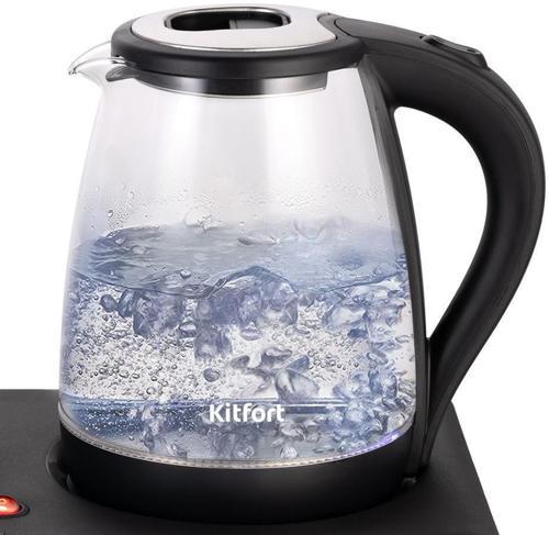 Чайный набор Kitfort КТ-6179 2л. 1500Вт черный корпус: стекло/пластик