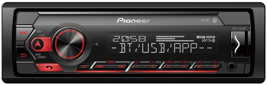 Автомагнитола Pioneer MVH-S320BT 1DIN 4x50Вт AUX DSP 2 RDS