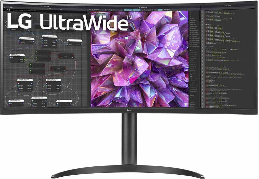 Монитор LG 34" UltraWide 34WQ75C-B черный IPS LED 21:9 HDMI M/M матовая HAS 300cd 178гр/178гр 3440x1440 60Hz FreeSync DP USB 8.6кг