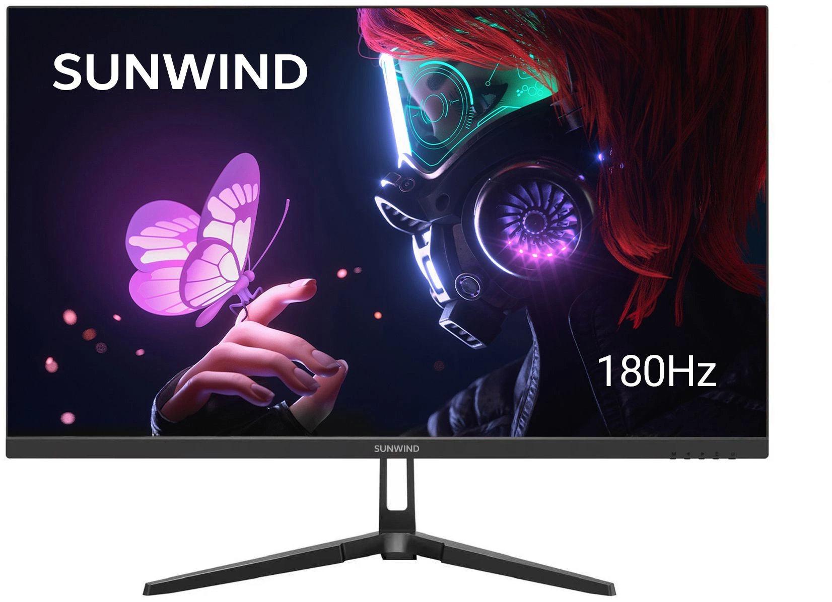 Монитор SunWind 24.5" SM-25FI401 черный IPS LED 3ms 16:9 HDMI матовая 250cd 178гр/178гр 1920x1080 180Hz G-Sync FreeSync DP FHD 3.3кг