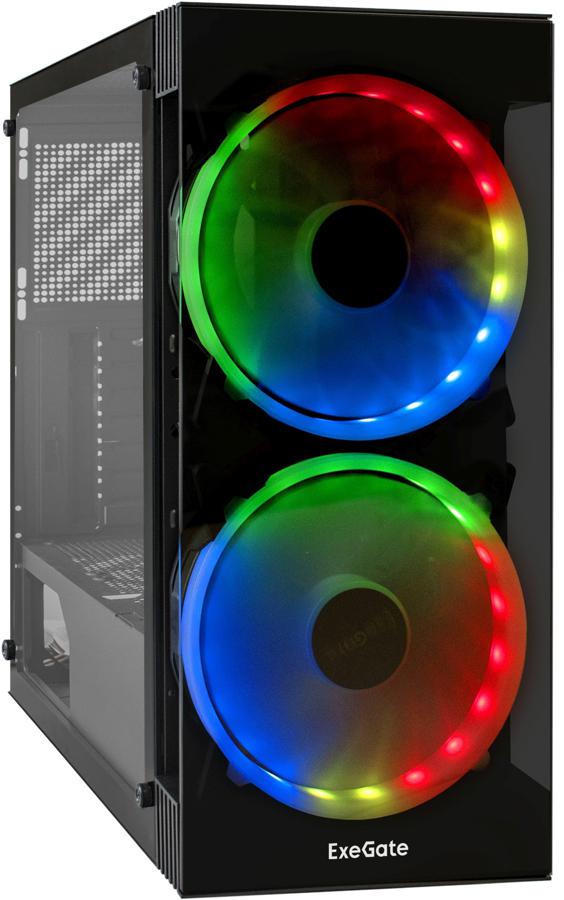 Корпус ATX EXEGATE i3 Matrix, Midi-Tower, без БП, черный