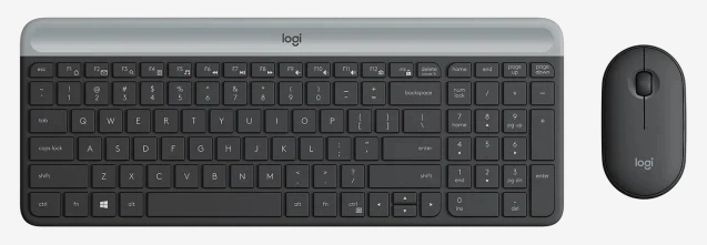 Клавиатура + мышь Logitech MK470 клав:графитовый/светло-серый мышь:графитовый USB беспроводная slim (920-009180)