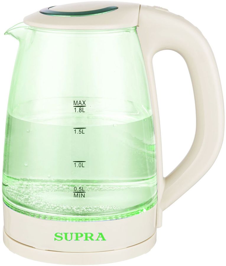 Чайник электрический Supra KES-1810G 1.8л. 1850Вт бежевый корпус: стекло/пластик