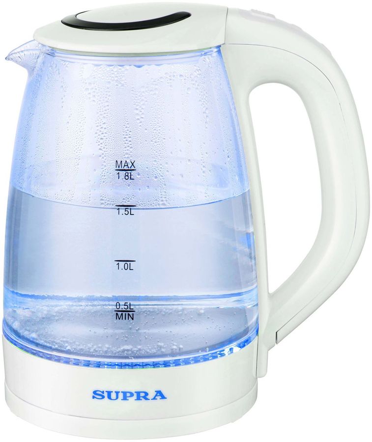 Чайник электрический Supra KES-1812G 1.8л. 1850Вт белый корпус: стекло/пластик