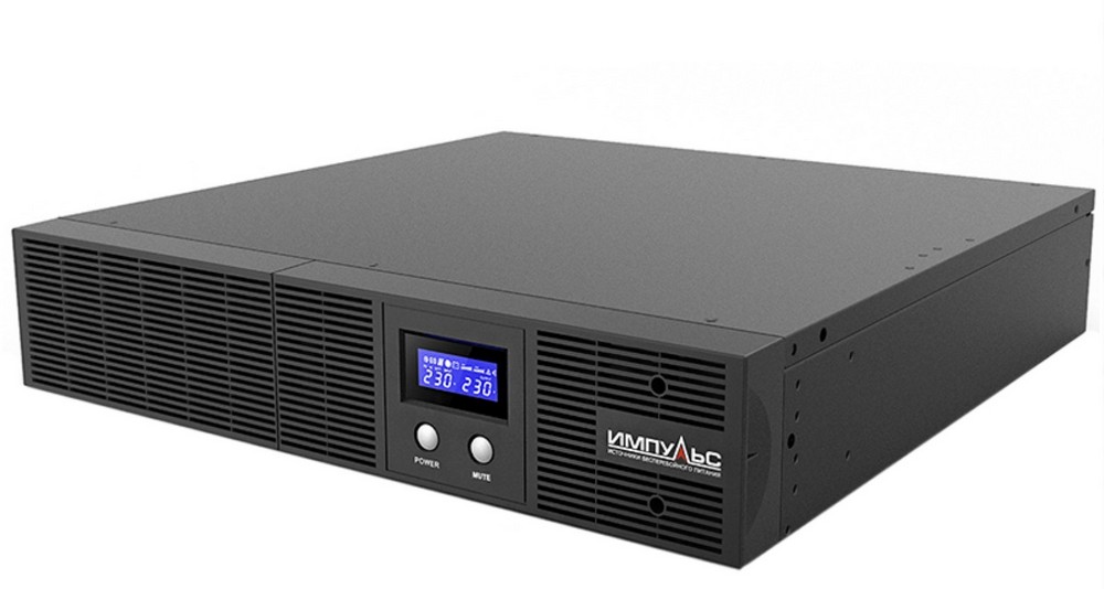 Источник бесперебойного питания Импульс СЛИМ 3000 2100Вт 3000ВА черный